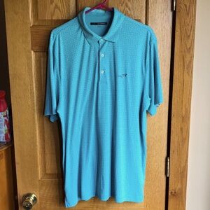 Men's Greg Norman Teal Polo Golf Shirt XXL